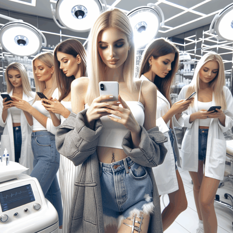 Les influenceuses et la médecine esthétique avec des jeunes femmes blondes et brunes de type europeen